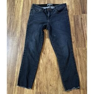 Wit & Wisdom Jeans Women's 12 Blue Dark Wash Raw Hem Skinny Casual Whiskered